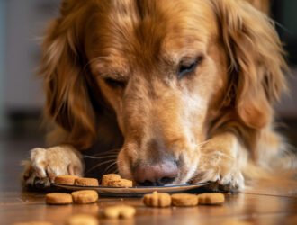 Mon chien pousse sa nourriture avec son museau