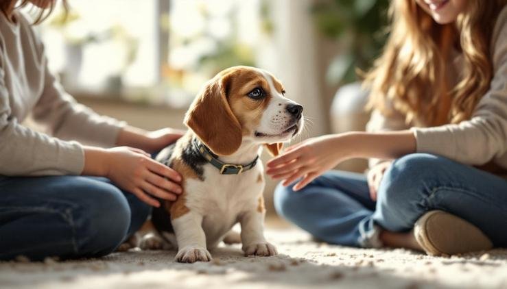 Beagle enfant famille jeu