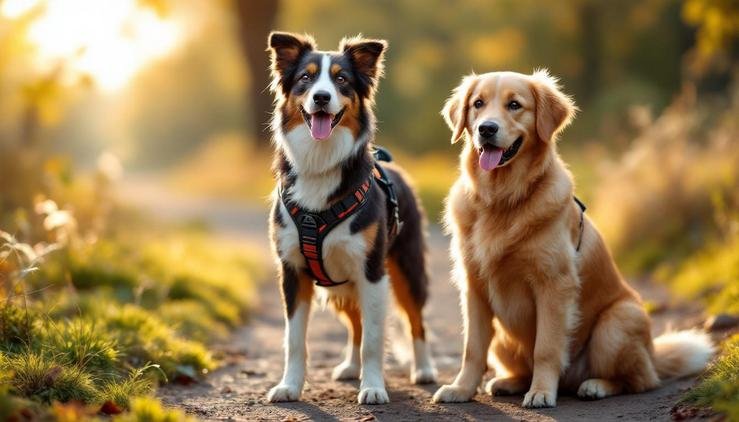 chien border collie golden retriever