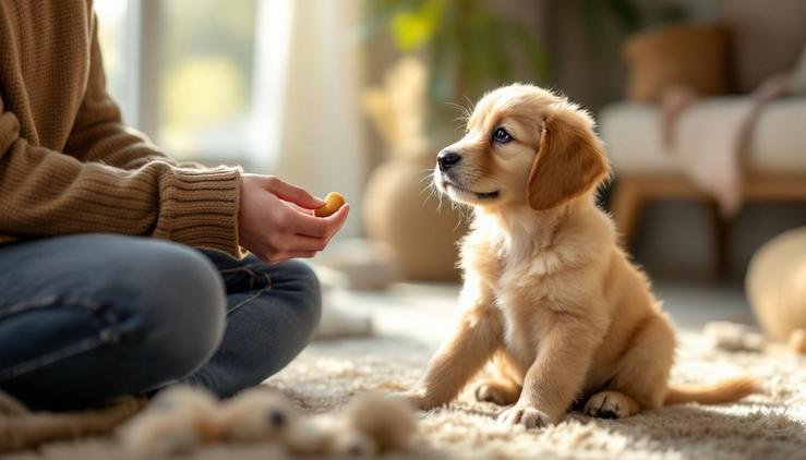 chiot apprentissage célébration progrès maître