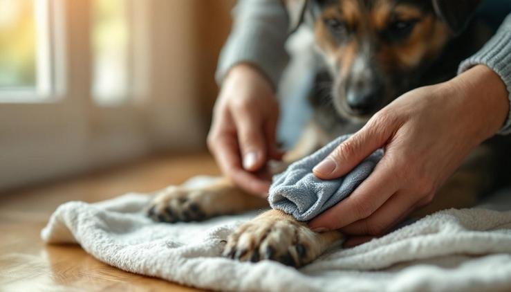 nettoyage pattes animal lingette soin