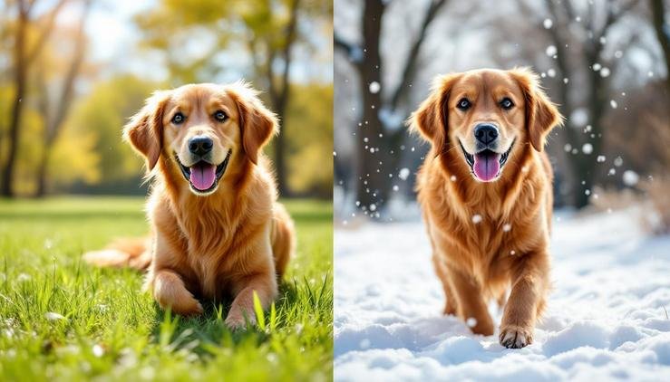 activité chien saisons été hiver