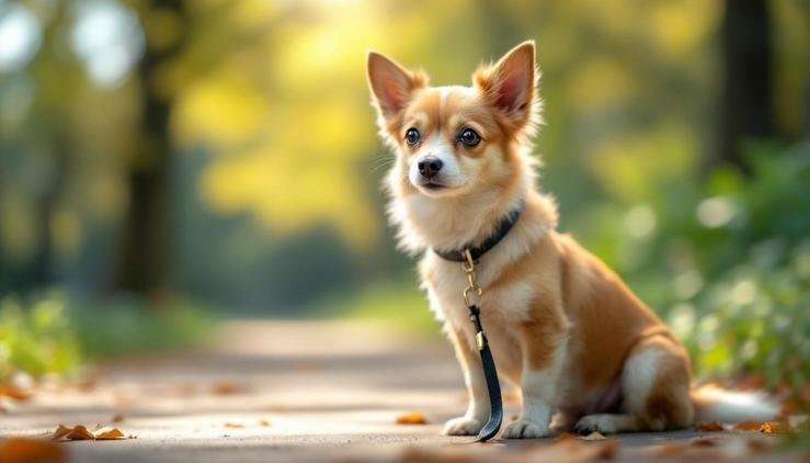 chien observe environnement calmement