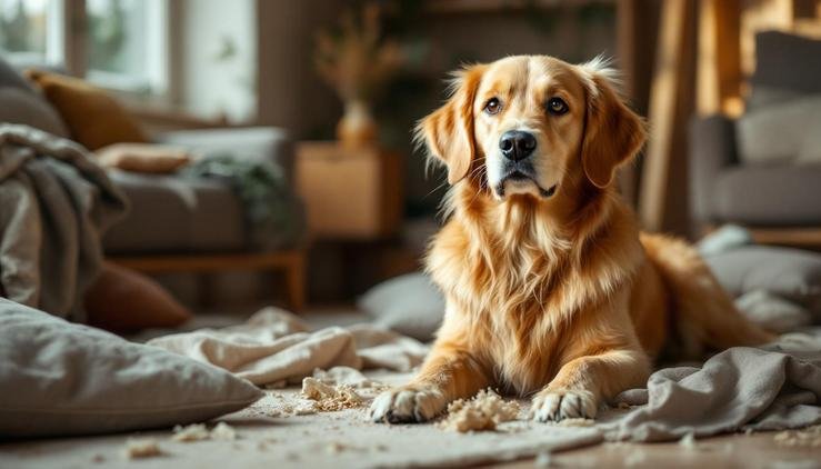 chien destructeur anxiété séparation