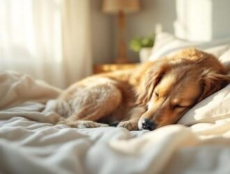 chien dort lit maître