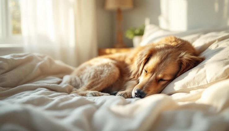 chien dort lit maître
