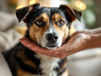 chien refuse calin maitre