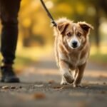 chien stressé promenade laisse