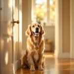 chien suit maitre toilettes