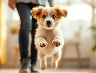 chiot qui saute correction comportement