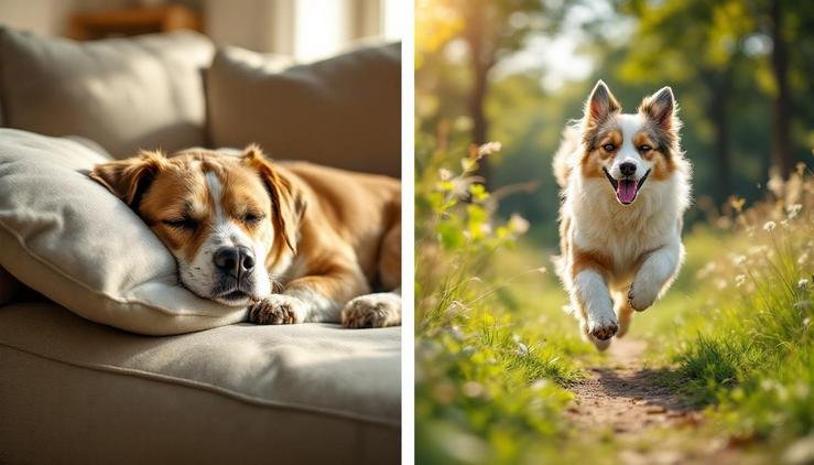 chien échauffement exercice physique