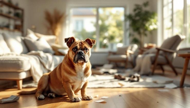 chien destruction anxiété séparation comportement