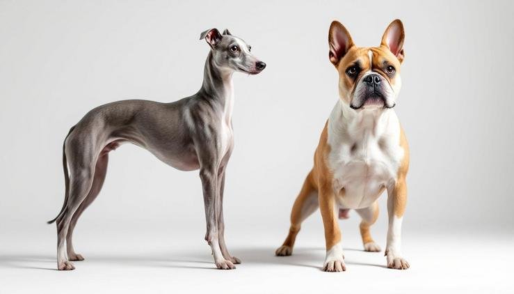 morphologie chien lévrier bouledogue silhouette