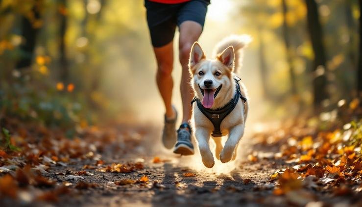 canicross chien maitre course