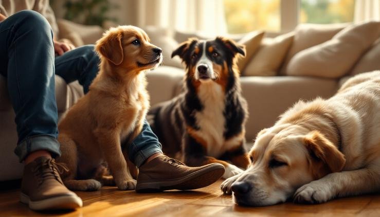 chiot chien âgé comportement dépendant