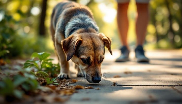 chien arrêt promenade comportement