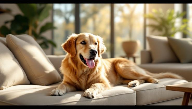 chien confort canapé bien-être