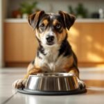 chien grogne protège gamelle nourriture