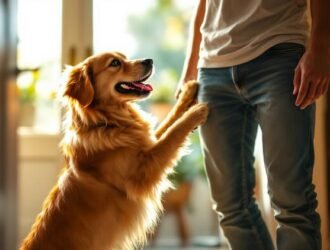 chien saute sur personne