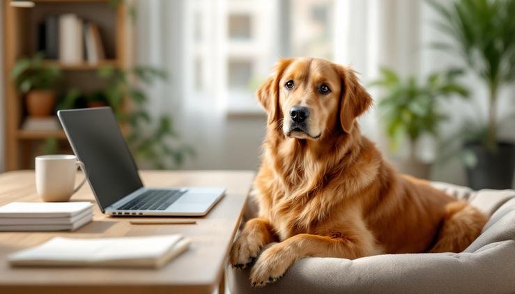 chien télétravail maison compagnon