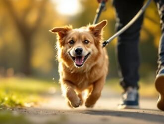 chien tire laisse promenade