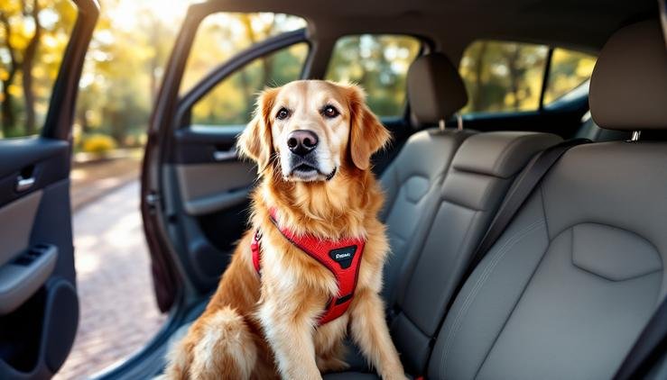 chien harnais sécurité voiture transport