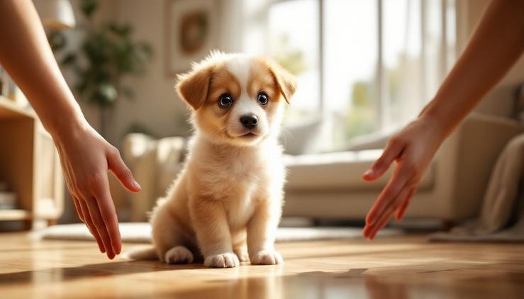 chiot découverte nouvel environnement familial