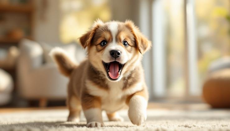 chiot excité aboie découverte