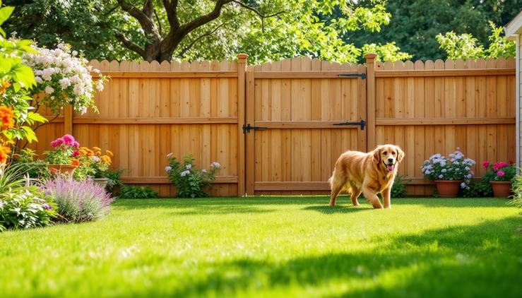 chien jardin clôture sécurisée