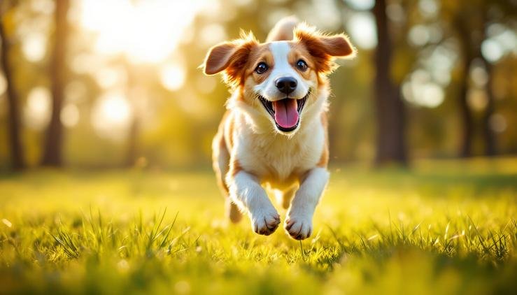 chien joue balle parc promenade