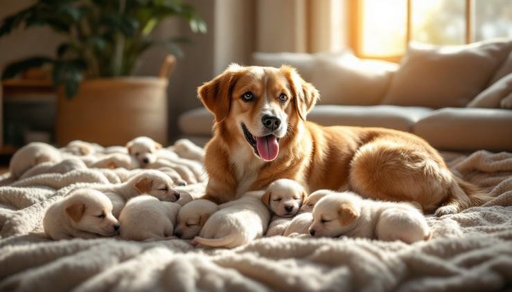 particuliers portée chiot famille