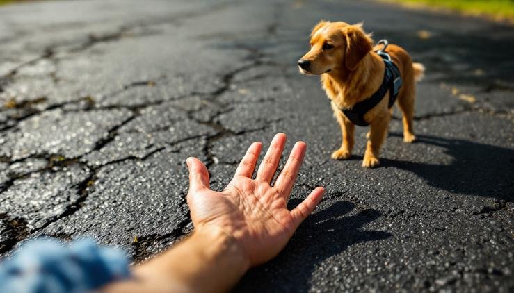 chien asphalte chaud coussinets température
