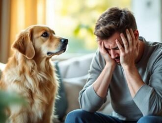 chien stressé maître anxieux